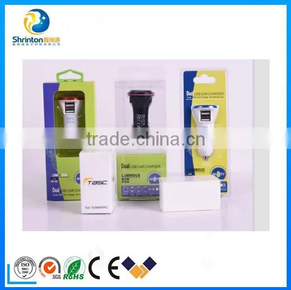 2015 Hot Selling 12v 2A Output Custom Universal Dual 2 Port Usb Car Charger Adaper for Iphone 5 6 Mobile photo-4