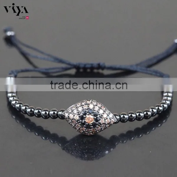 Men Weaving Bracelets 4pcs 8mm Pave Setting Macrame Beads Bracelet As Best Gift on Viyajewelry.en..com photo-3