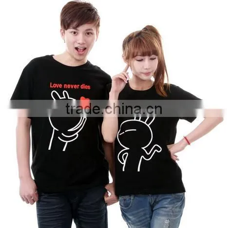Organic Cotton T-shirt Printed Love Couple T-shirt Design
