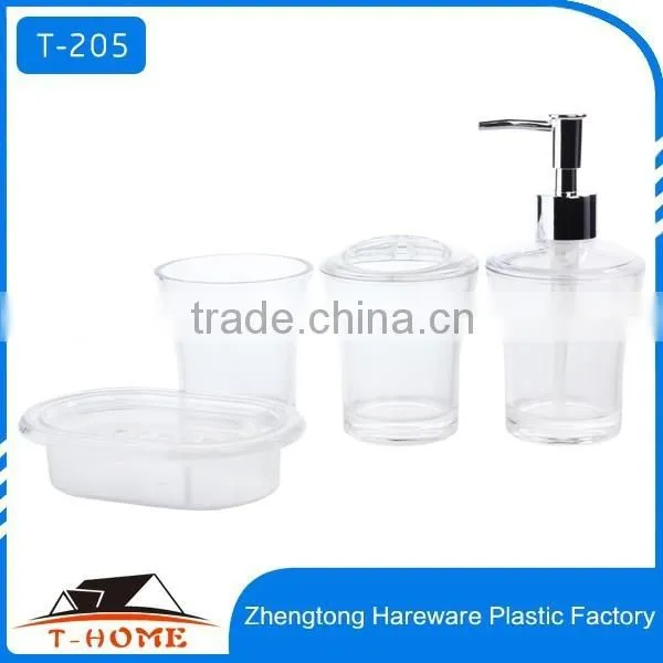 Fashion Double Wall Transparent Resin Bathroom Set