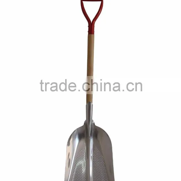 11" Hardwood Handle Aluminum Snow Shovel,Snow Pusher