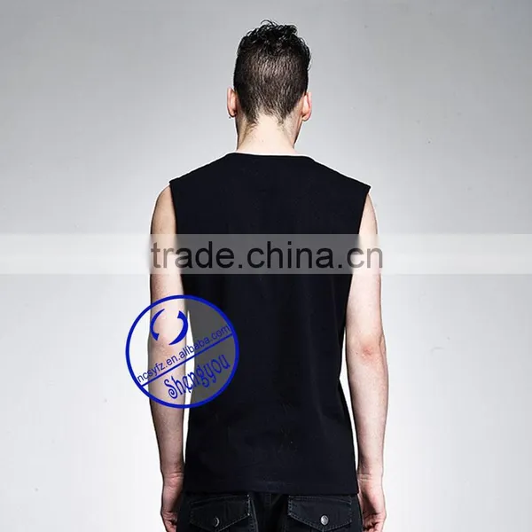 Custom Made 100% Polyester Mens Printed Stringer Tank Top photo-4