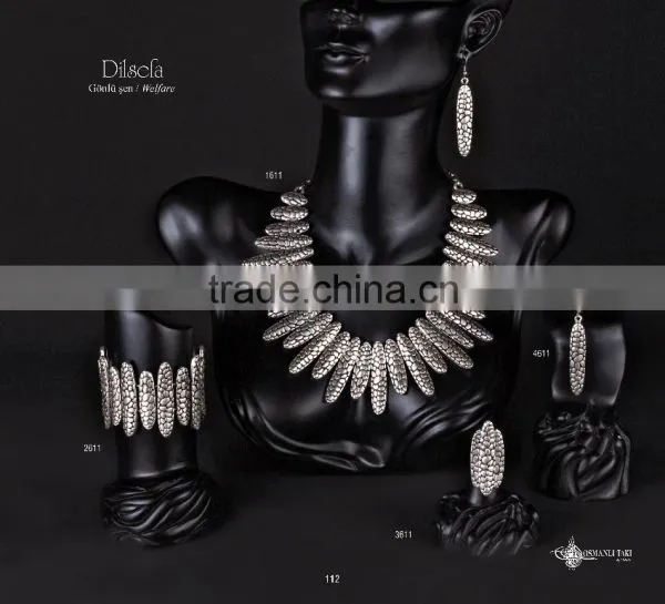 Ring Earring Bracelet Necklace Authentic Turkish Jewelery Set Made in Turkey photo-5
