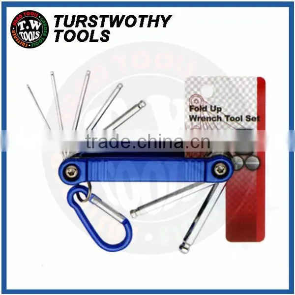 Taiwan 7pcs S2 Bike Repair Aluminum Handle Colorful Folding HEX KEY Set