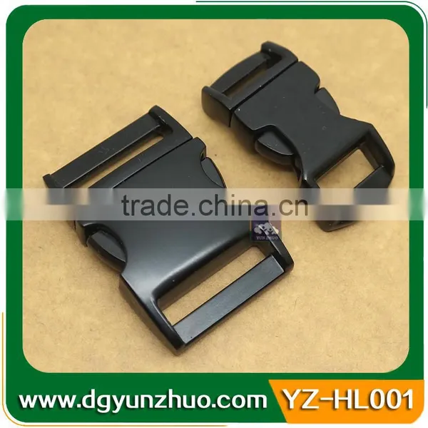 Black Metal Buckle for Dog Collar, Black Side Release Buckle