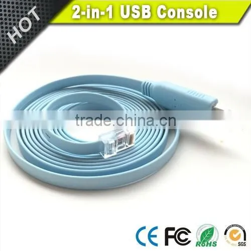 Classical Blue FTDI Micro Usb+USB to RJ45 Console Cable for Cisco Router photo-4