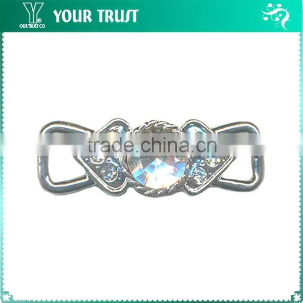 1.5MM 3MM Clear Cystal Rhinestone Flower Connector Rhodium Metal Belt Buckles photo-3