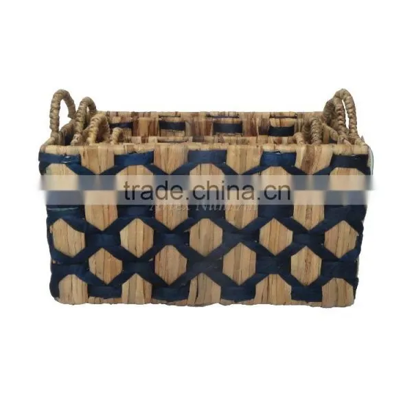 Set of 4 Eco-friendly, High Quality Natural Water Hyacinth Basket/decorative Storage Basket Crafted From Vietnam With Good Price photo-3