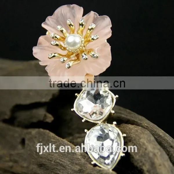 Resin Rhinestones Brass Brooch Bouquet photo-3