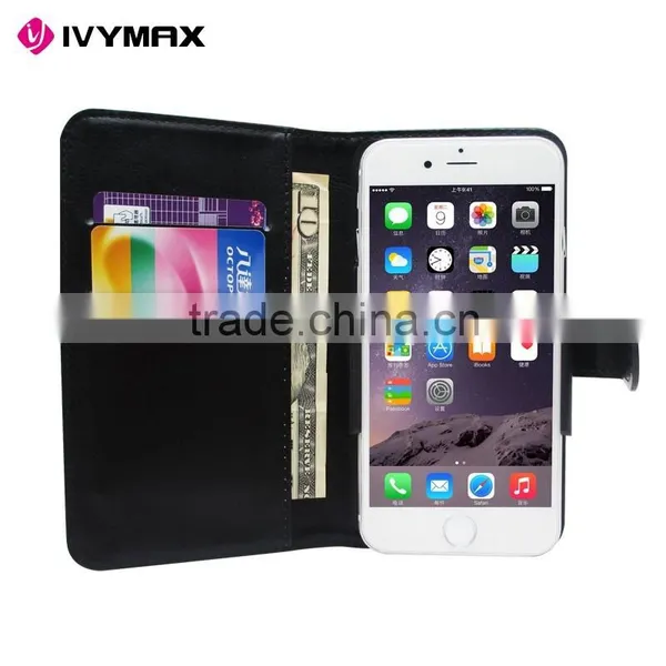 Universal Flip Leather Back Covers Card Holder Wallet Mobile Phone Case photo-2