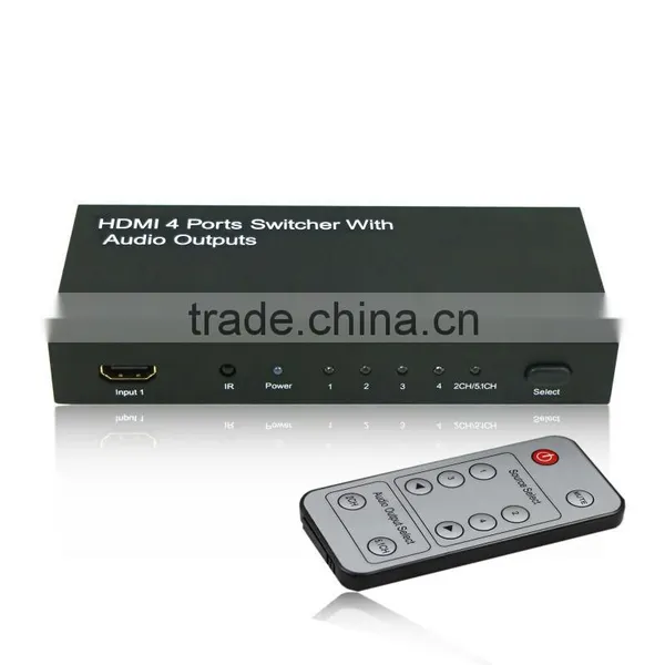 HDMI Switcher 4 Input 1 Output With Audio Support 3D Coaxial Toslink Stereo 3.5mm Audio photo-2