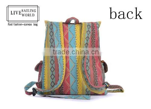 Fashion Laptop Canvas Backpack Bag for Girls photo-4