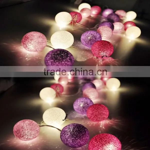 Christmas Decorative Cotton Ball Outdoor Globe String Lights