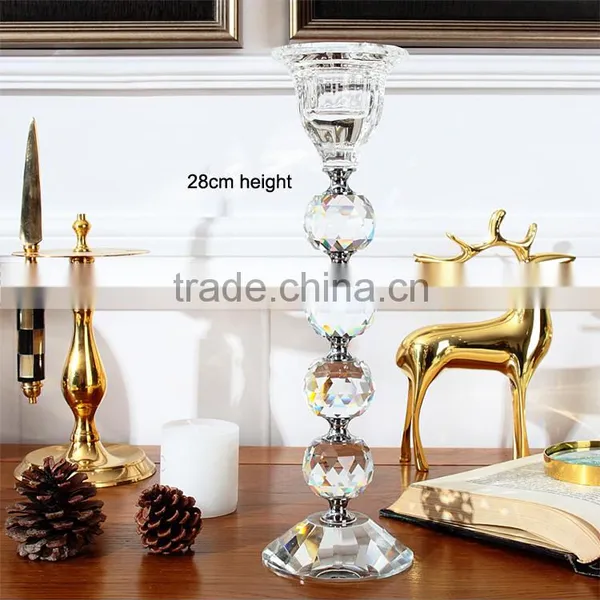 Yiwu Market Crystal Glass Candlestick Holder With Ball Poles Stand R-3020 photo-4