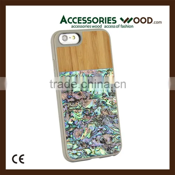New Design Wholesale Phone Accessories Wood and Shell Phone Case for IPhone photo-2