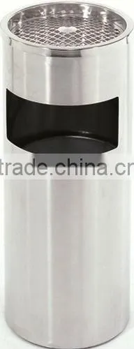 Stainless Steel Round Waste Bin C/w Ashtray Top