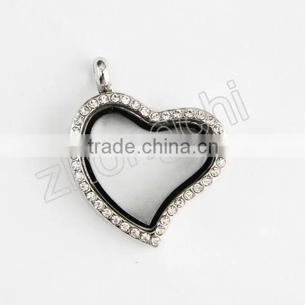 30MM Round Crystals Locket Pendant Necklace photo-6