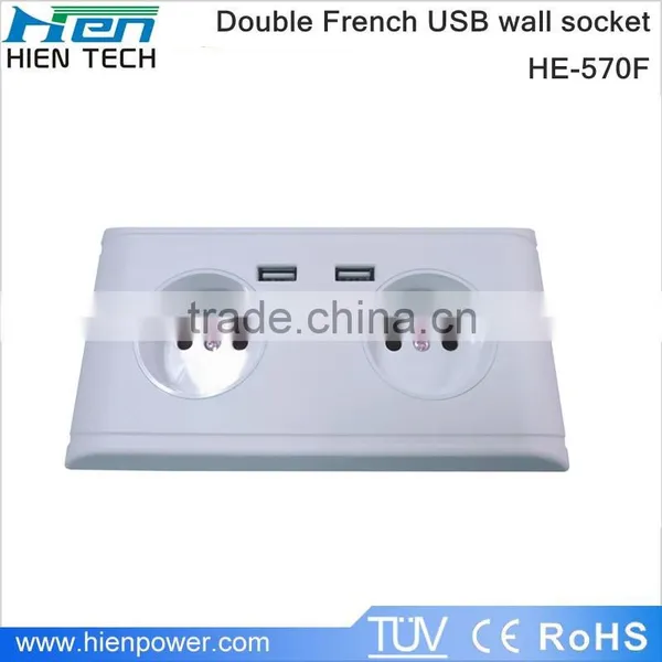 European Type for 16A 5V2A for French Wall Mounted Power Socket