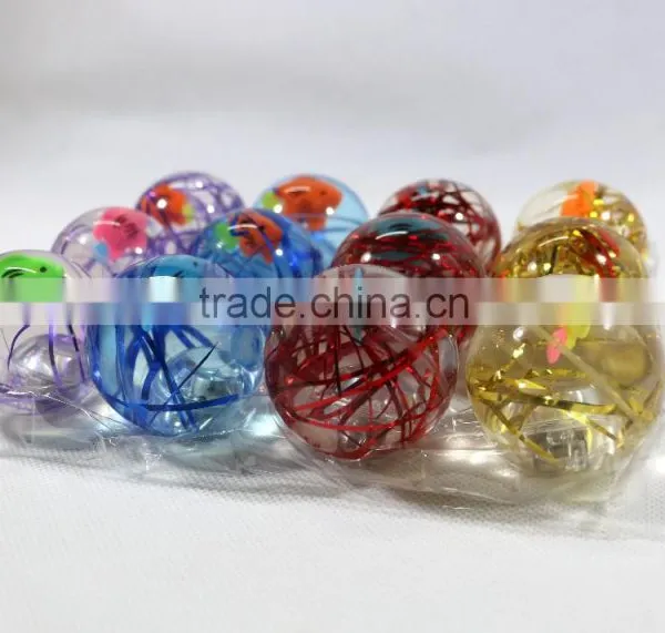 55mm Lucency Fish Crystal Led Flashing Light Bouncy Ball Baby Kids Toys Water Ball photo-2