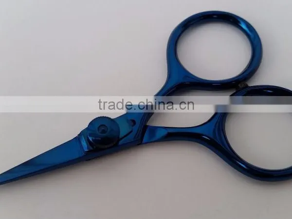 Fly Tying Razor Scissors 4" Blue Plasma Coating Super Sharp Blades