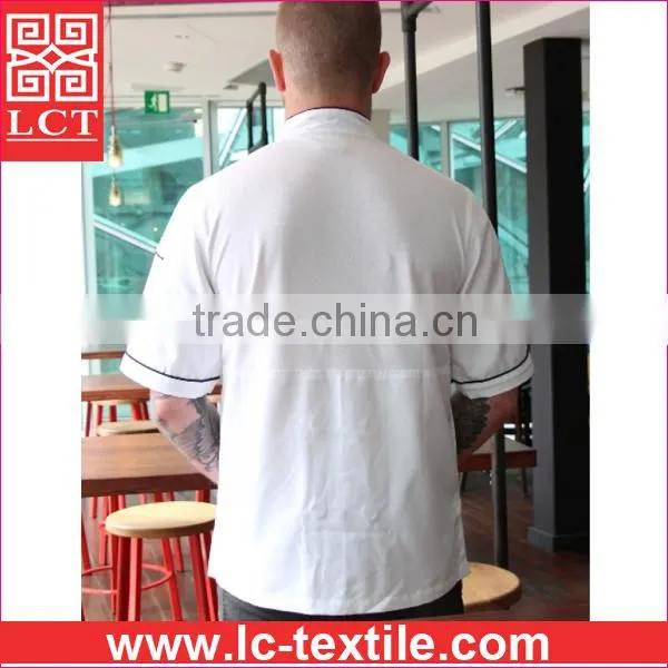 Recommend 2015 Double Breasted Slim Fit Design Kitchen Uniform With Top Quality Finishing(LCTU0023) photo-3
