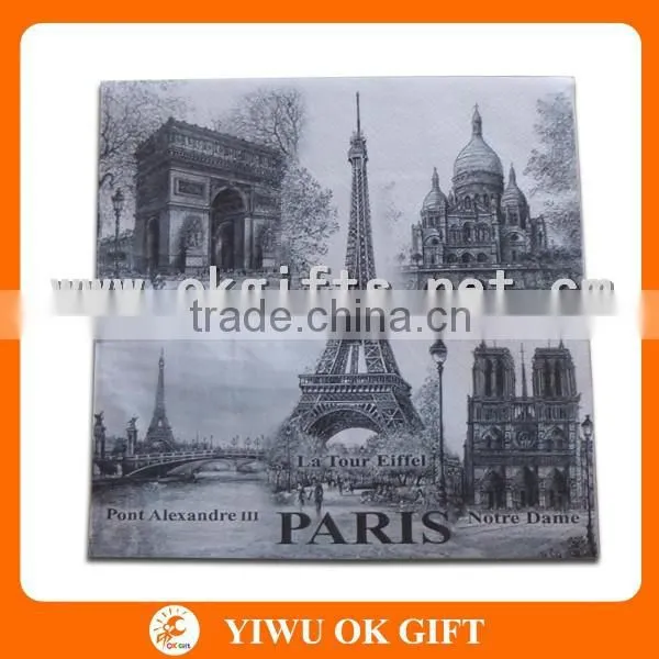Paris Eiffel Tower Printed Dinner Napkin for Event or Party photo-2