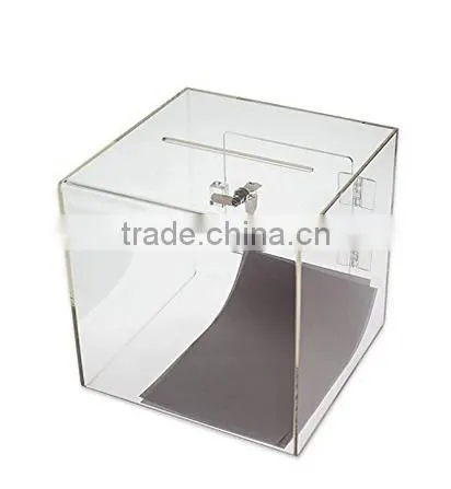SourceOne Medium 8 Inch Premium Clear Acrylic Ballot Box Donation Box Cube photo-4