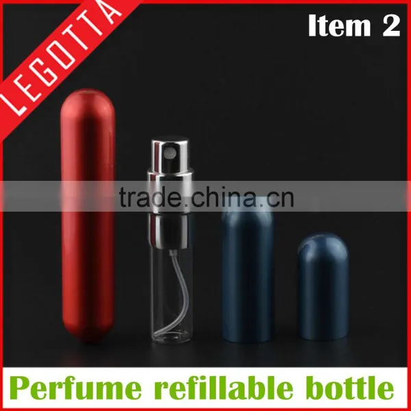 Portable Empty Aluminum Beautiful 5ml Refillable Metal Perfume Bottle in Stock photo-4