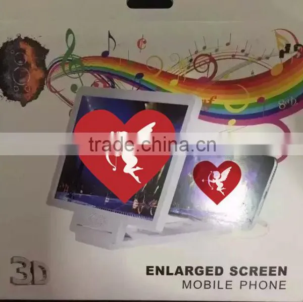 Hot Portable Plastic 3D Enlarge Stand LCD LED Screen Cellphone Mobile Phone Screen Magnifier With Holder Ans Speaker photo-3