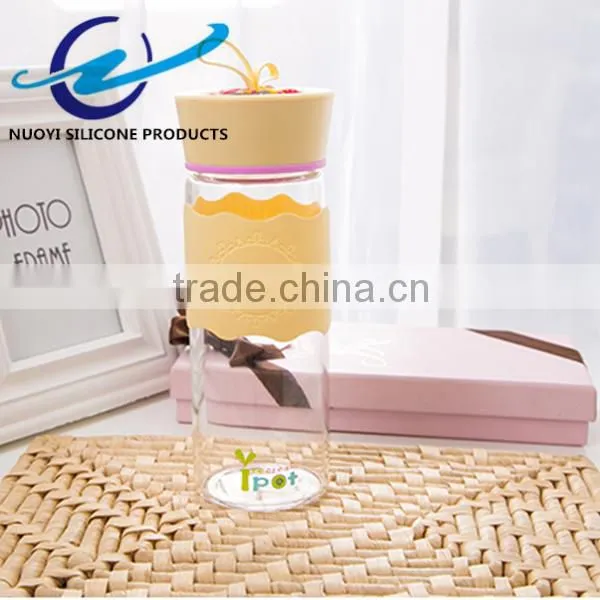 Hot Sale Creative Silicone Portable Water Bottle Drinkware Silicone Cup Sleeve Sleeve