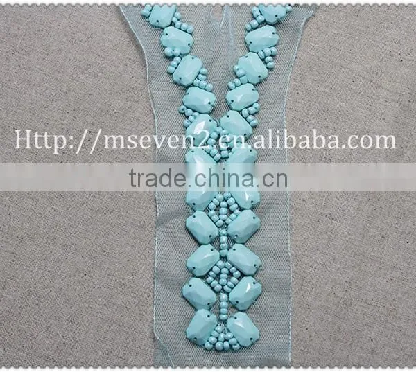 Wholesales Fancy Acrylic Beaded Collar Garment Accessories Ladies Fashion Beaded Neck Lace Collar Trim photo-3