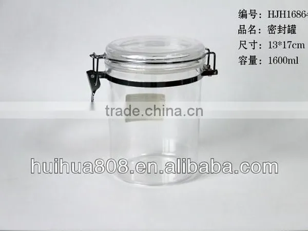 470ml Wholesale Hermetic Airtight Plastic Jam Jar With Mental Clip for Food Factory photo-2