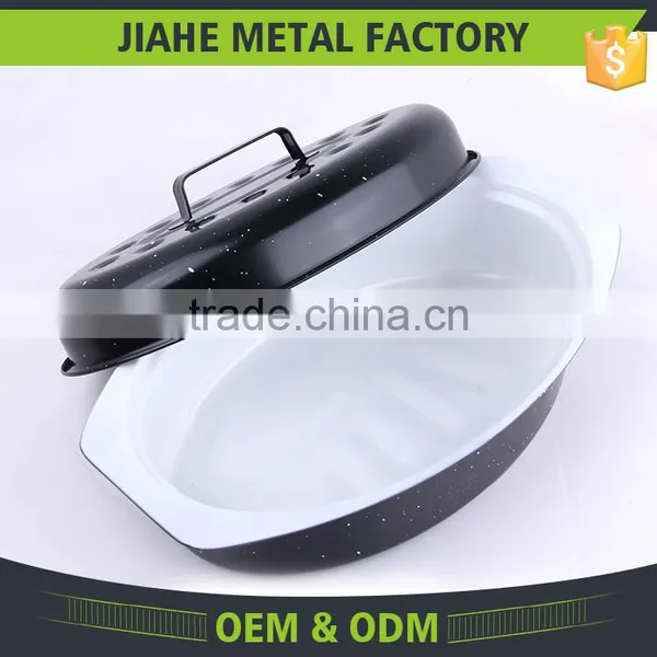 SGS Certification Ceramic Chicken Oval Pan Roaster With Rack photo-5