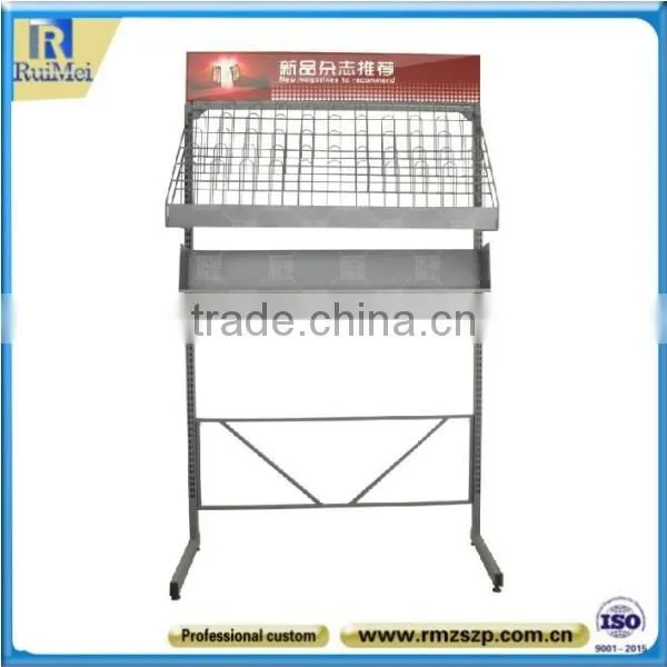 Floor Standing Detachable Metal WIre Magazine Rack photo-2
