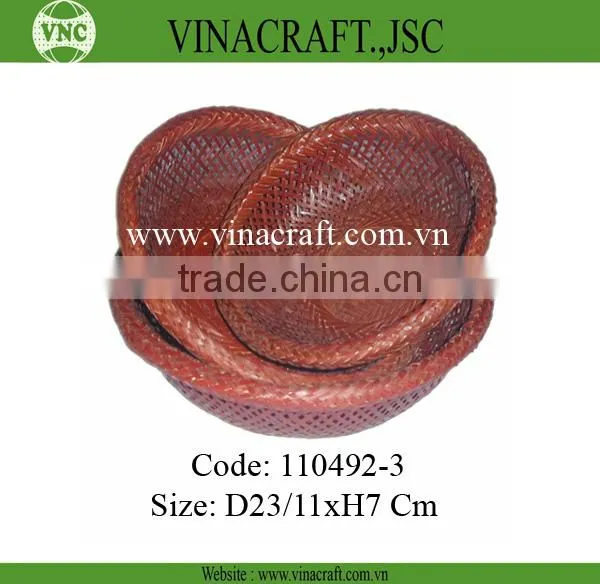 Brown bamboo basket for egg storage