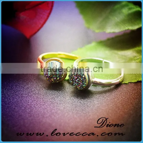 925 Natural Stone Silver Ring Wholesale 8mm Agate Rings photo-2