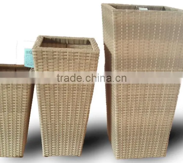 Wicker Planter Pots, Plastic Rattan Wicker Pots, Viet Nam Plastic Wicker Planter, Handicraft Wicker Planter