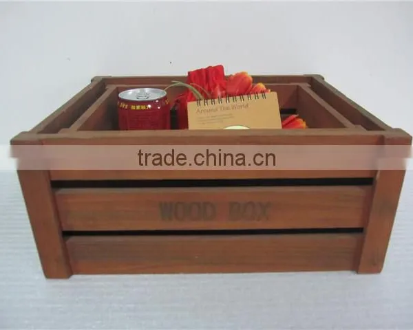 Customization Paulownia Wood Crate With Wheels and Handle photo-3