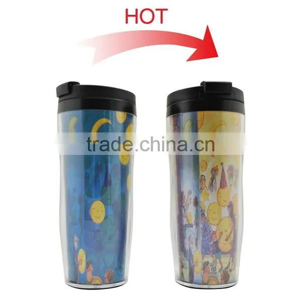 PS Double-wall Color Change Plastic Travel Mug photo-3