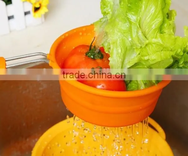 Kitchen Tools Strainers and Colanders Collapsible Silicone Colander