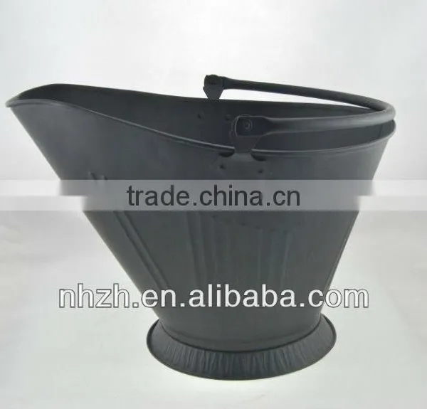 Fireplace Matte Black Iron Coal Bucket photo-4