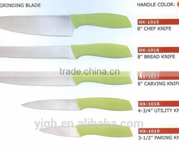 5pcs color plastic handle kitchen knife food preparation kitchenware tools