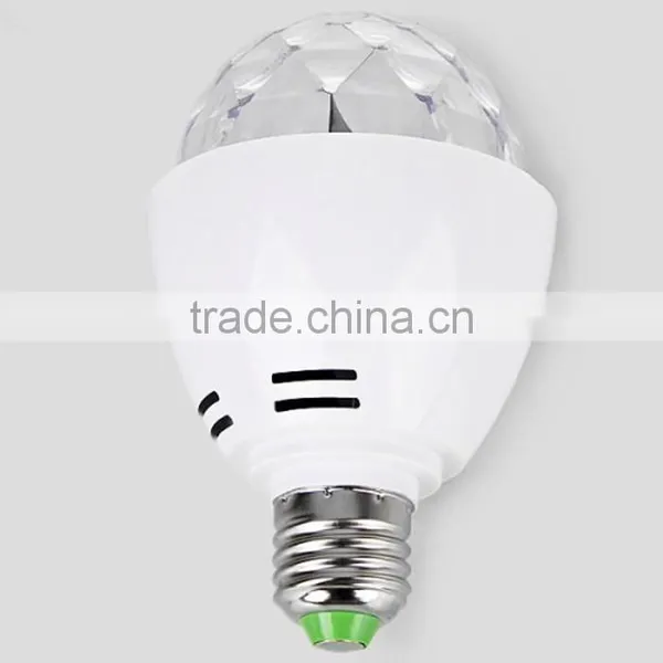 Hot Selling Auto Mini Party Induction Light LED Bulbs E27 3W Bulb Full Color RGB LED Plastic Rotating Lamp With Remote Control photo-4