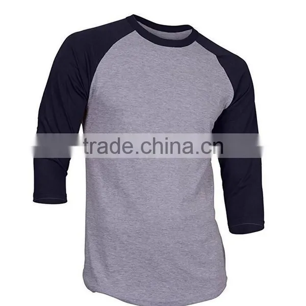 No Brand Customized Your Own Tee Classic 3/4 Sleeve Baseball Plain Blank Relaxed Fit Men Jersey Raglan T-shirt Wholesale photo-5