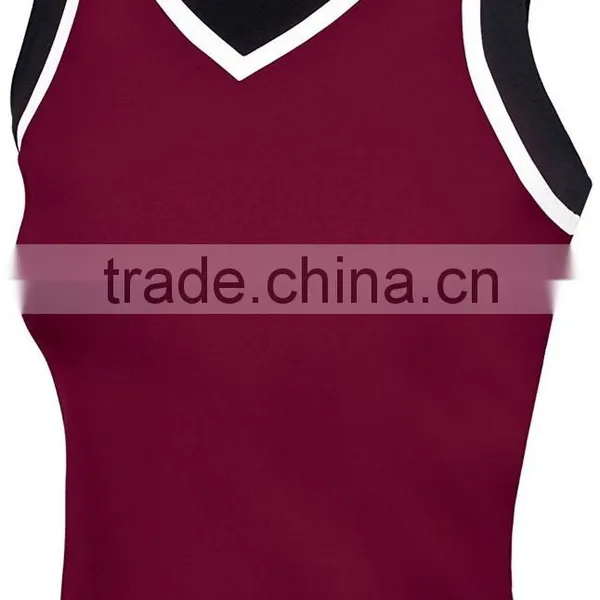 Sleeveless V Neck Knit Spandex Cheerleading Uniforms Women Sexy Tank Top Plus Size Sublimation Cheerleading Uniforms Custom photo-3