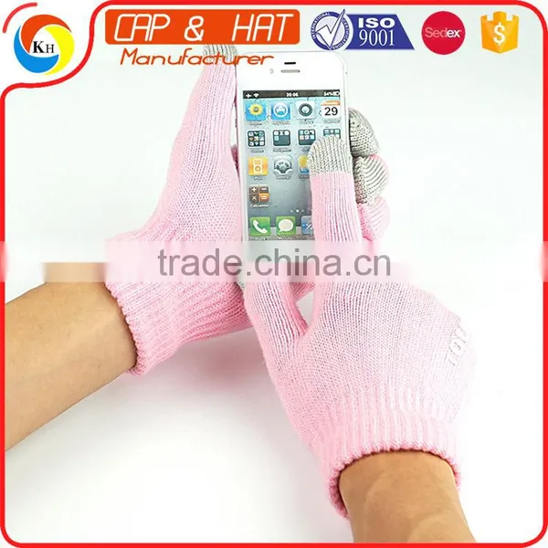 Factory Outlet Acrylic Knitted Winter Touchscreen Gloves All Color Custom photo-2