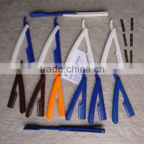 DISPOSABLE STRAIGHT FOLDABLE SHAVING RAZOR