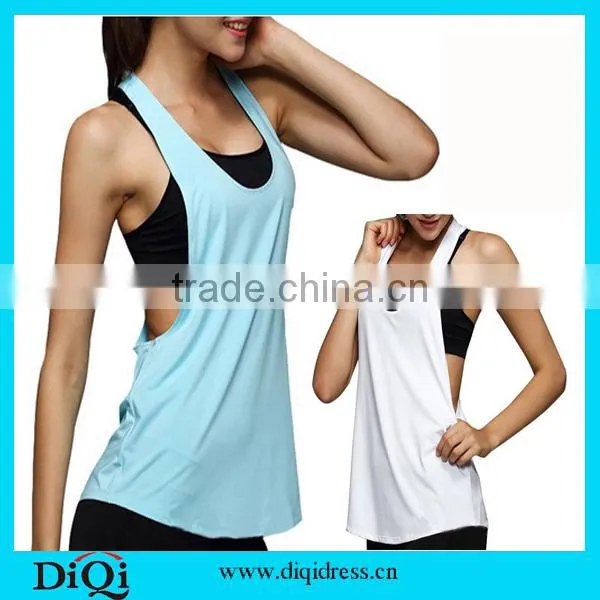 Womens Basic Loose Low V Neck Racerback Sport Tank Top Vest Ladies Tank Tops