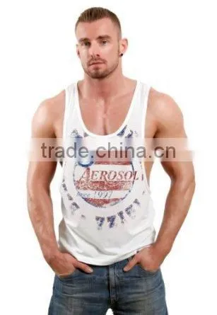 Cheap Wholesale 100% Cotton Causal Men Running Vest photo-2