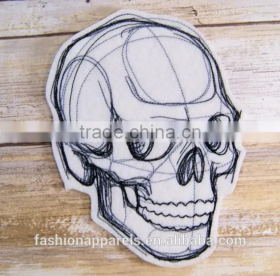 Custom High Quality Embroidered Creative Skulls Patch for Clothes Embroidery Patch Made in China Choose Size/color photo-5
